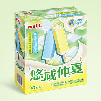 meiji 明治 青柠咸奶油味雪糕 48g*5支+生椰咸奶油味雪糕 48g*5支 10支 彩盒装