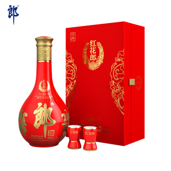 郎酒 红花郎15 酱香型 高度白酒 53度 500ml 红花郎15年礼盒