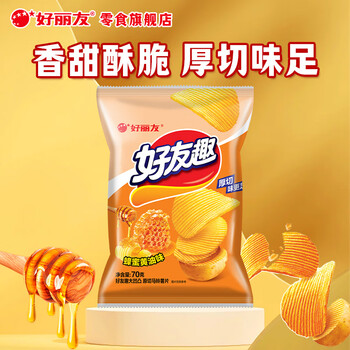好丽友（ORION）好友趣薯片休闲零食土豆片多种口味办公室小零食成人儿童膨化食品 【蜂蜜黄油味】70g*1袋