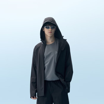 蕉内凉皮302UV男士防晒衣皮肤衣男吸湿速干户外钓鱼凉感防晒服夏季 黑色 S