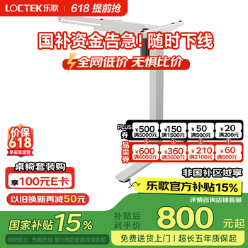 乐歌电动升降电脑桌站立式台式书桌家用写字桌青春派E2雅白色单桌腿