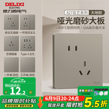 德力西 斜五孔插座 CD827