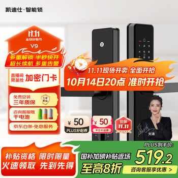 国家补贴：凯迪仕 kaadas 入户门电子智能锁 V9