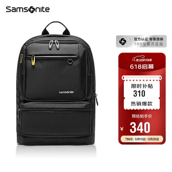 新秀丽(Samsonite)电脑包双肩包商务背包笔记本包休闲都市36B*09003黑色14英寸