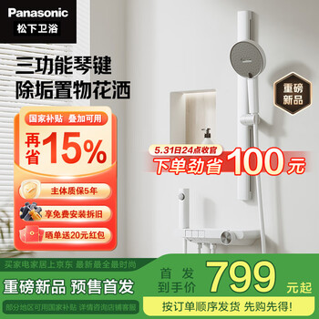 松下(Panasonic)控温花洒套装S1 简易无顶喷家用冷热小淋浴器