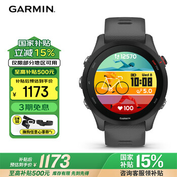 佳明 Forerunner 255 运动智能心率表 神秘灰 45.6mm