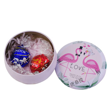 瑞士莲软心夹心牛奶巧克力喜糖成品2粒礼盒装鼓形铁盒婚礼糖盒含糖