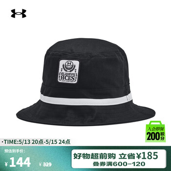安德玛(UNDERARMOUR)Drive LE男女情侣高尔夫运动渔夫帽1383483 黑色001 L/XL