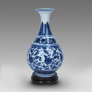 瓷器仿古青花瓷小花瓶中式家居客厅装饰工艺品酒柜摆设件 玉壶春