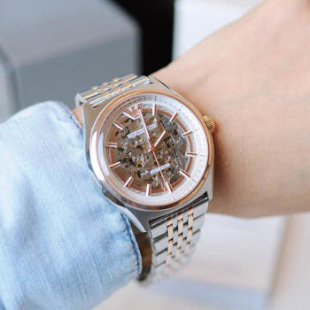 阿玛尼情侣手表一对 armani镂空机械皮带男女表ar1947 ar1993 ar60002