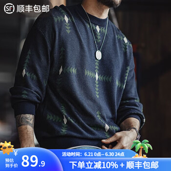 马登 工装 反季清仓！几何格纹针织毛衣 TW2401849