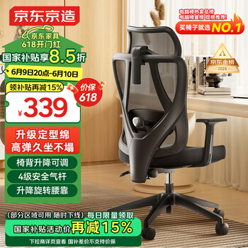 京东京造 Z5 Soft 人体工学电脑椅 黑色 升降背椅款