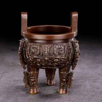 三足鼎铜香炉家用室内供佛熏香炉礼佛供奉香薫炉摆件 中号三足宝鼎