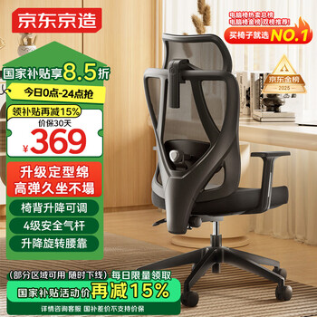 京东京造 Z5 Soft 人体工学电脑椅 黑色 升降背椅款
