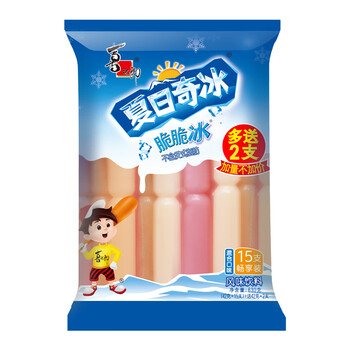 喜之郎棒棒冰 袋装多口味冰棒碎冰棍 脆脆儿童零食果味冻饮 【3口味-共17支】
