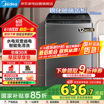 美的 洗衣机全自动波轮 12公斤kg 深层劲洗 MB120V733E