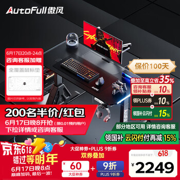 傲风A4Pro电竞桌国家补贴实木电动升降电脑桌办公桌1.2mRGB
