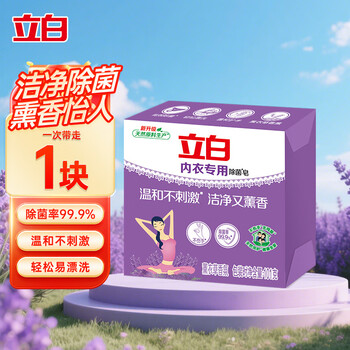 立白内衣洗衣皂99.9%除菌率手洗肥皂内衣专用皂内裤用温和不伤手 【旅行体验装】99.9%除菌内衣皂*1块