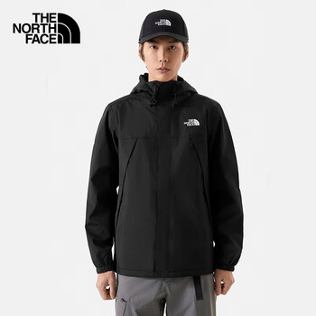 The North Face北面冲锋衣男防水防风透气单层外套7QOH 宇宙黑/4H0 2XL