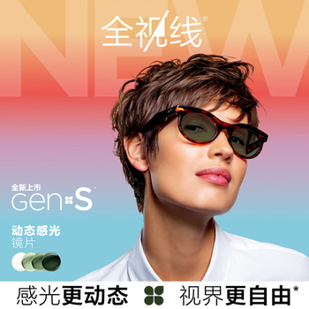 依视路(ESSILOR)钻晶膜岩非球面A4防蓝光膜洁变色超薄近视眼镜片配镜 2片 1.67钻晶膜洁全视线GEN S变色 咨询客服享特价