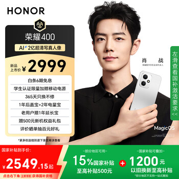 荣耀 HONOR 400 手机 16GB+512GB 揽月银