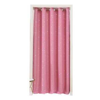 门帘遮光隔断帘试衣间厨房卧室客厅门帘简易帘家用春季 粉色满天星 宽