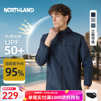 诺诗兰 25夏季男女户外徒步外套凉感透气防泼水UPF50+防晒皮肤衣 暗蓝宝石色-男 L 170女/175男