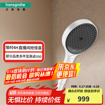 国家补贴：汉斯格雅 hansgrohe 境雨系列 rainfinity手持花洒 白色