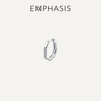 EMPHASIS艾斐诗M「冠」系列白18K金排镶钻石耳夹单边无耳洞93514E 单只