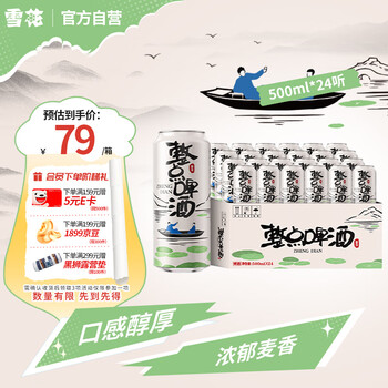 雪花啤酒 整点10度 500ml*24听整箱装 口感醇厚 浓郁麦香