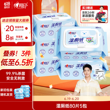 心相印 云熊系列 湿厕纸 80片*5包