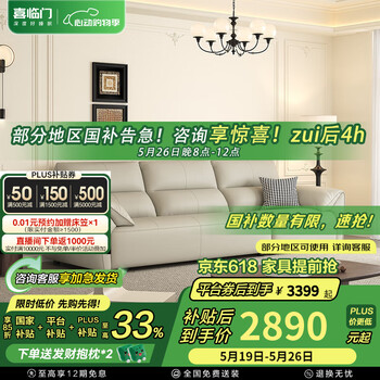 喜临门真皮沙发客厅2024新款意式极简头层牛皮沙发 国家补贴小飞象 荔枝白 四人位 290cm