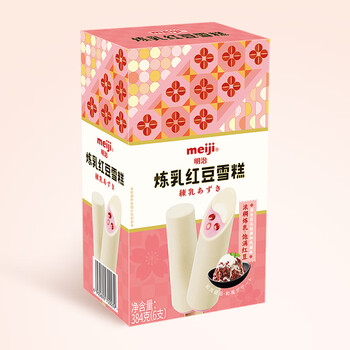明治(meiji)炼乳红豆雪糕 64g*6支 彩盒装