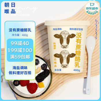 朝日唯品 没有蔗糖酪乳杯460g 优质乳蛋白海盐调味