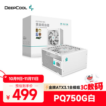 九州风神 额定750W PQ750G金牌全模组主机电源白色（日系主电容/FDB轴承/10年质保/PQ750G-FD）