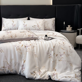 克努帛纯天然60支进口木莱赛尔天丝夏被四件套 植物木浆纤维床上套件 枝雅 -cy 床单款 200*230cm 单夏被