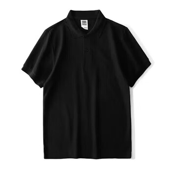 300g重磅polo衫男女式夏季新款简约polo衫品质通勤男装 黑色 S 95-115斤