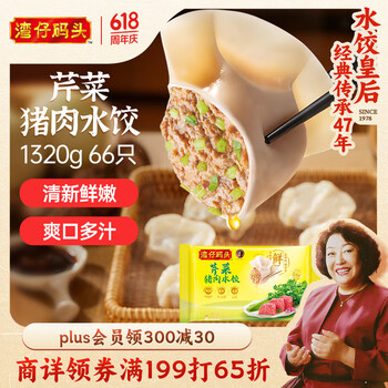 湾仔码头 芹菜猪肉水饺 1320g 66只