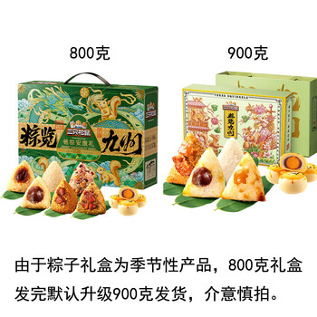 三只松鼠粽子礼盒 端午节送礼嘉兴粽子端午粽子福利批发 粽览九州10只800g