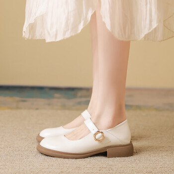 惜她女生夏天小皮鞋夏季学生玛丽珍鞋厚底复古单鞋jk白色小皮女白色39