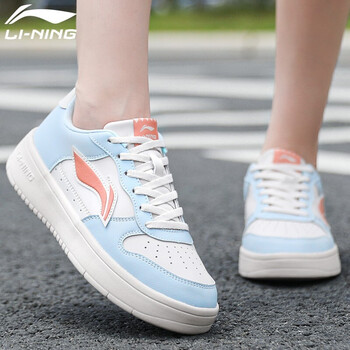 李宁板鞋女鞋子运动鞋休闲鞋女士小白鞋云雾白花鼠棕635内长215