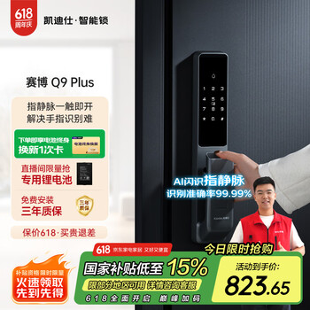 国家补贴：凯迪仕 指静脉+指纹全自动锁 Q9Plus
