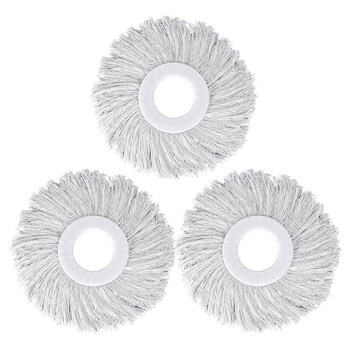 头拖布替换托把头通用墩布头加厚拖头抖音 抖音 棉线头3个装(白色)