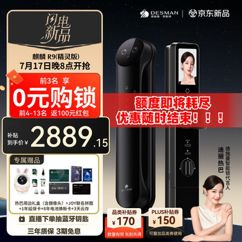 国家补贴：德施曼 麒麟 R9 智能门锁（精灵版）