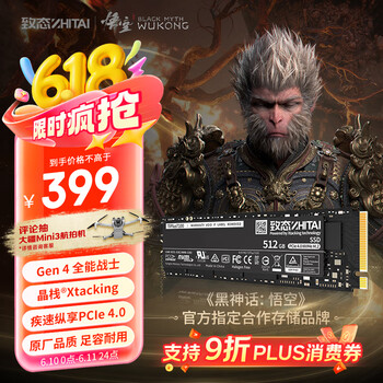 致态(ZhiTai)长江存储 512GB SSD固态硬盘 NVMe M.2接口 TiPlus7100系列 《黑神话:悟空》官方合作品牌
