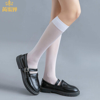 芮蜜婵学生长筒袜夏季女薄款透明白色丝袜夏小腿袜半膝袜长半身及膝袜