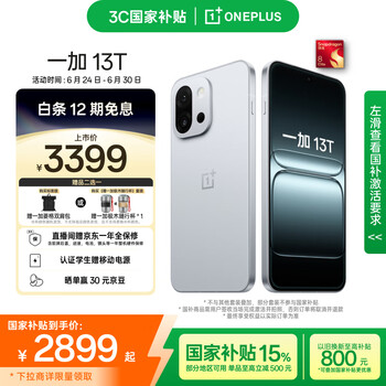一加 OnePlus 13T 5G手机 12GB+256GB 晨雾灰 骁龙8至尊版