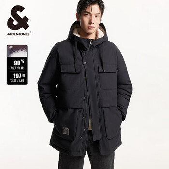JACK&JONES 杰克琼斯 杰克·琼斯（JACK&JONES）秋冬季男士保暖外羽绒服合集 224412084黑色 S 170