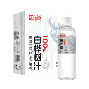 京典光年长白山白桦树汁100%原液 大兴安岭0脂天然植物饮料高端商务 350ml*6瓶