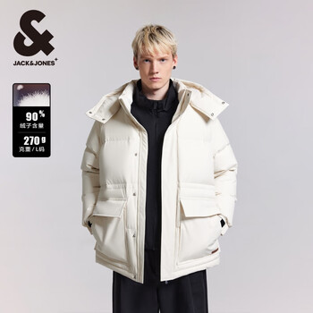 杰克·琼斯(JACK&JONES)男装衣服秋冬短款羽绒服男保暖外套合集 224412066月光灰 L 180